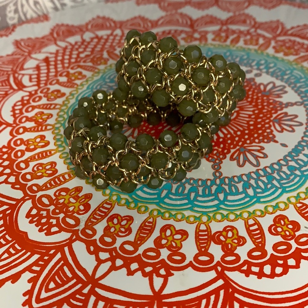 Green and Gold Bracelets